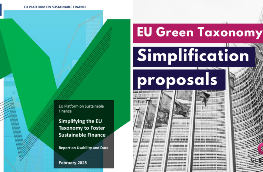 EU Green Taxonomy – simplification proposals