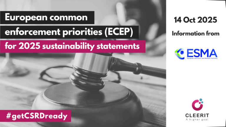 ESMA: European common enforcement priorities (ECEP) for the 2025 sustainability statements