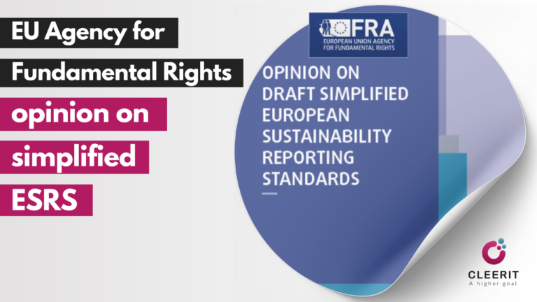 European Union Agency for Fundamental Rights opinion on draft simplified ESRS